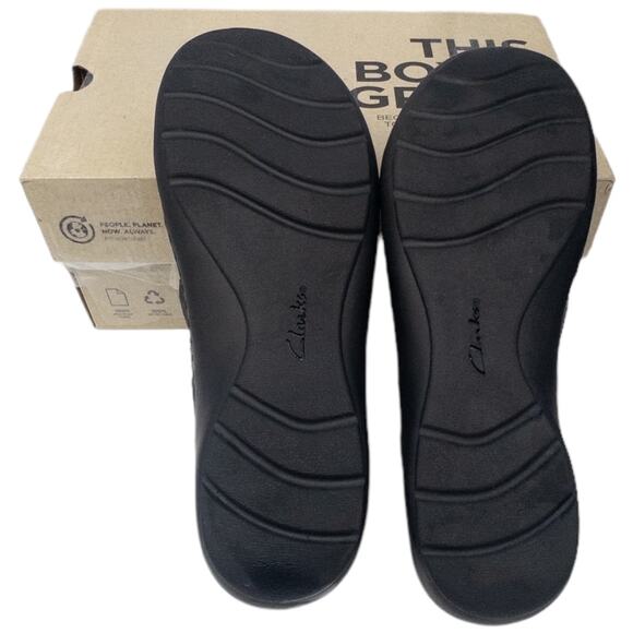 Clarks Cora River Low Wedge Sandals Women's 7 Black - Picture 7 of 8